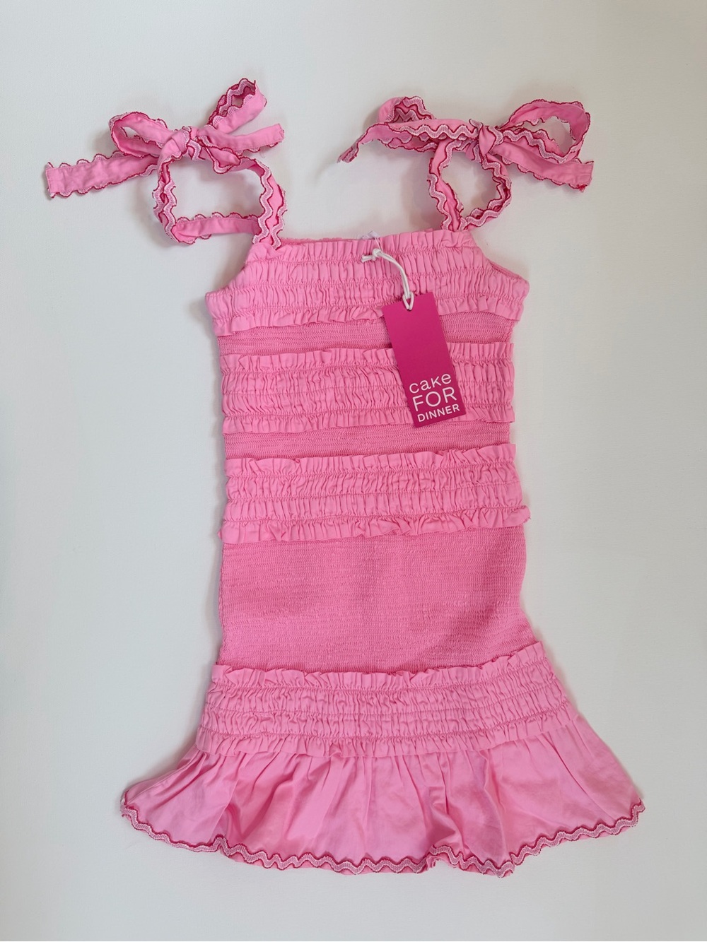 Lizzie Smocked Kids Dress - Pink - Extra Small CAKE 🎂 FOR DINNER NWT